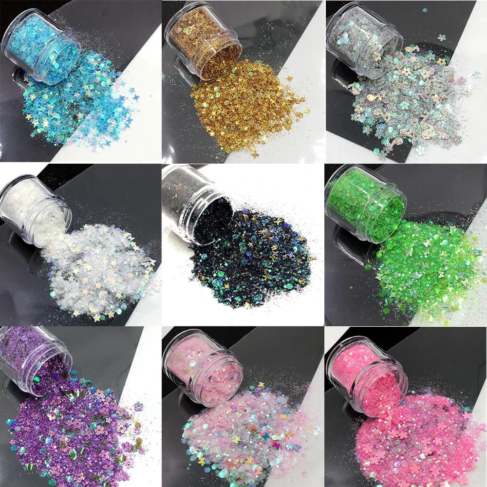 10 ml/scatola Glitter Riempimenti In Resina Epossidica Mix Colorato Glitter Paillettes Materiali per DIY Stampo In Resina Epossidica Artigianato Unghie artistiche Riempitivi