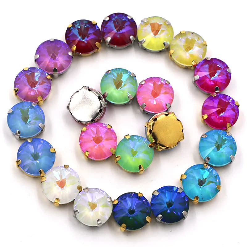 Accessori fatti a mano 8mm 10mm 12mm Ab moka cucito artiglio impostazione strass di cristallo di vetro per abbigliamento/cameriera/scarpe/borse
