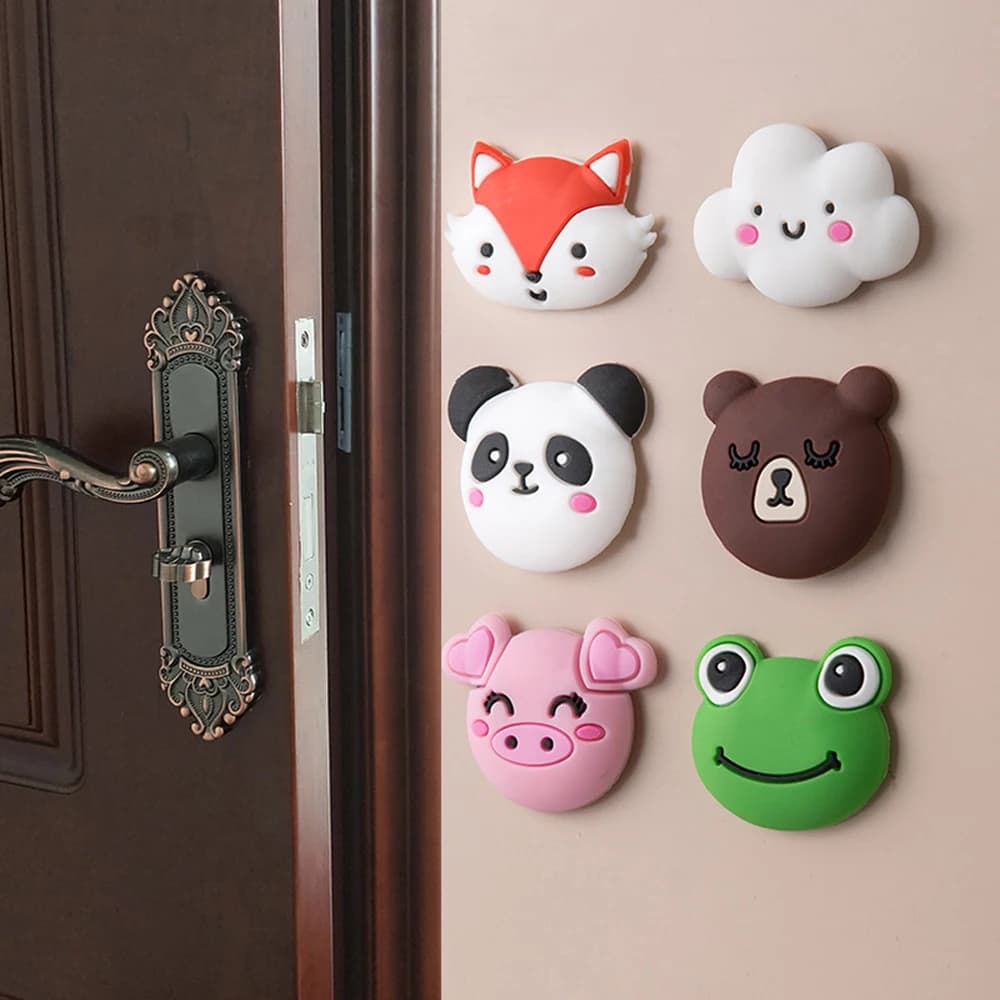 1 pz Cartoon Silicone fermaporta Crash Pad protezione da parete decorativo fermaporta maniglia paraurti guardia antiscivolo antiurto