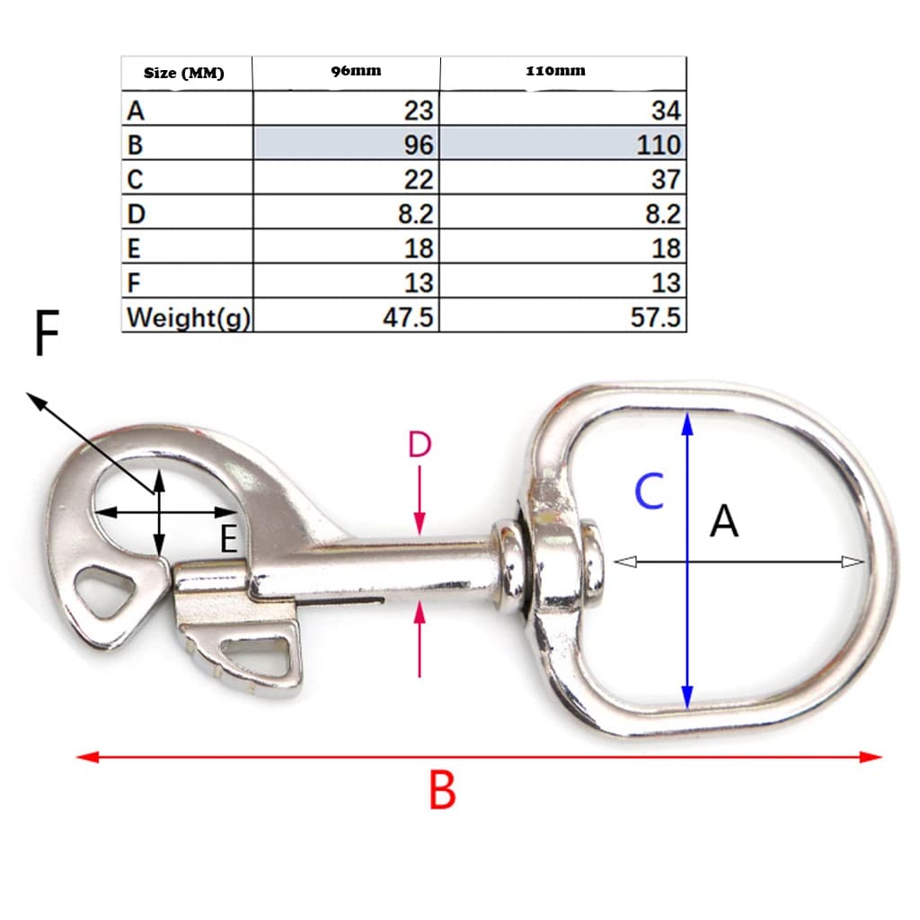 Farfalla Snap Gancio Girevole Solid Bolt Cane Al Guinzaglio Snap Diving Gear Pinze Ferramenteria E Attrezzi