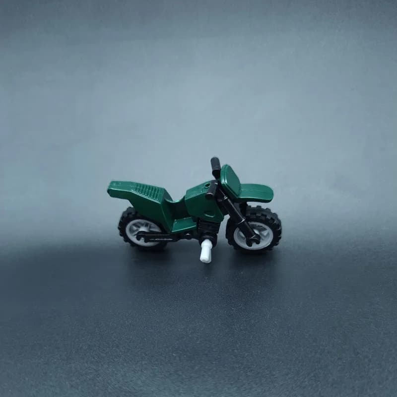 5PCS Green Motorcycle MOC accessori per Serie militare regali per bambini modello attrezzature per il trasporto Building Blocks giocattoli educativi