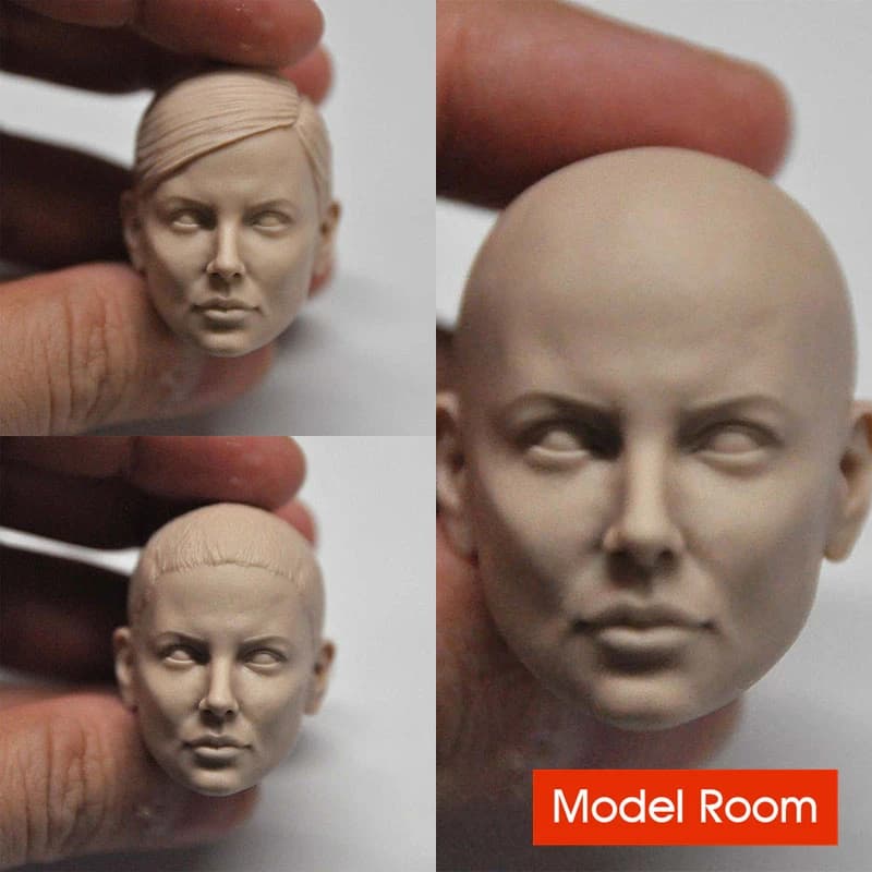 Non verniciato 1/6 Charlize Theron Head Sculpt Carving Model Fit 12 ''Female Soldier Action Figure Body for Fans DIY