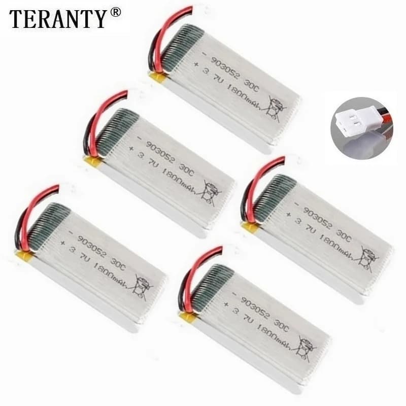 Batteria Lipo 3.7v 1800mAh Aggiornata per KY601S SYMA X5 X5S X5C X5SC X5SH X5SW M18 H5P, Ricambi per Quadricottero RC