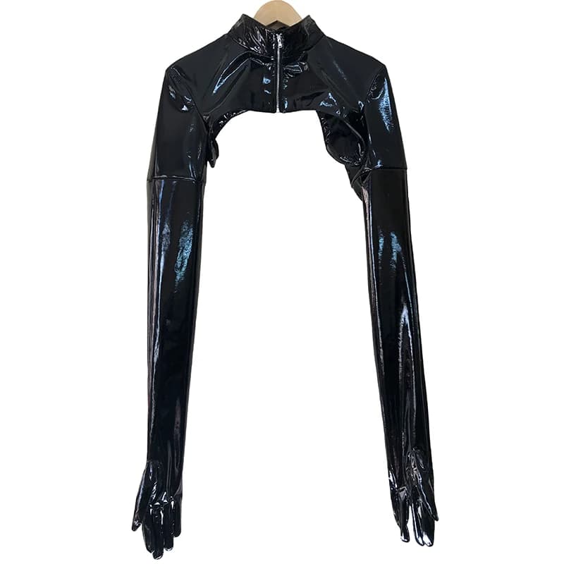 Guanti monopezzo in vera pelle di dimensioni personalizzate giacca moda manica lunga cappotto in pelle di montone cerniera stile donna Unisex