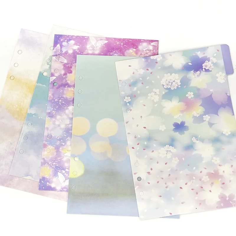Divisori per pianificatori di fogli A5/A6 in PVC fiore/giostra/palloncino per accessori per Organizer per Notebook a spirale raccoglitore di pagine interne