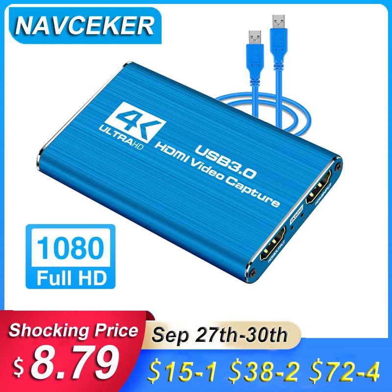 2024 Mini scheda di acquisizione Video USB 3.0 HDMI Video Grabber Recorder Box PS4 Game DVD Camcorder HD Camera Recording Live Streaming
