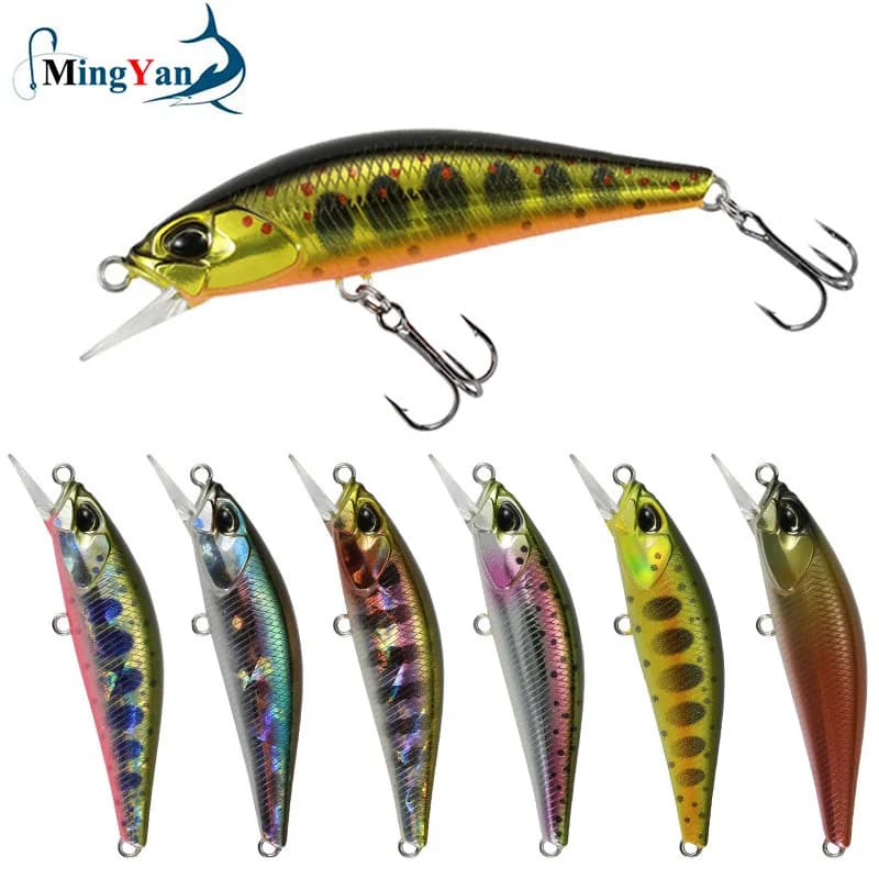1 pz giappone Pesca Hard Fishing Lure 50mm 4g Sinking Minnow Wobbler Peche artificiale Crank Bait Bass persico luccio salmone trota