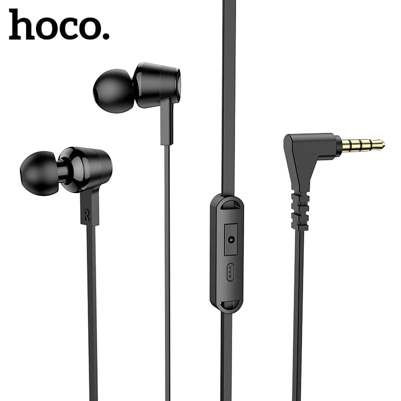 Hoco 3.5mm In-auricolare cuffie Stereo cablate con bassi colorati con microfono per Xiaomi Samsung cuffie musicali comode da indossare