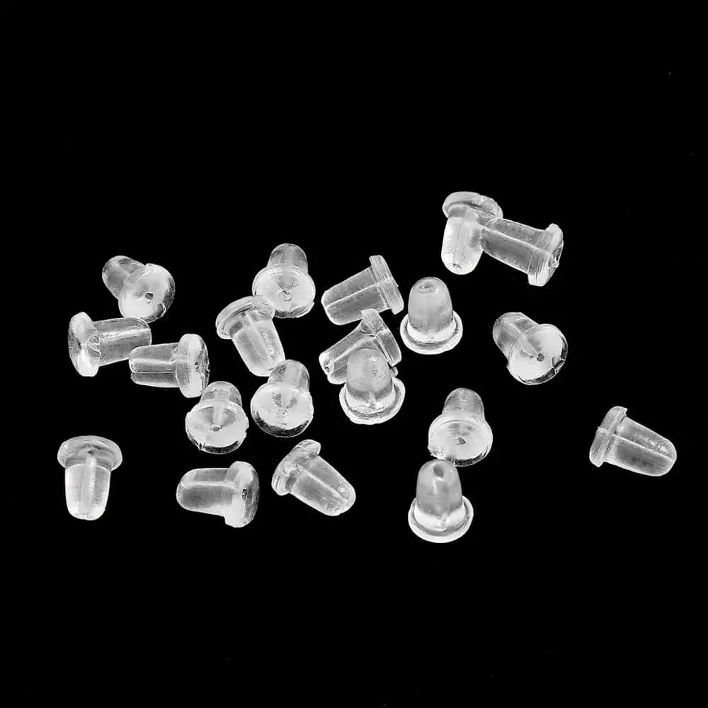 200 pcs/Lot Earring Gomma Silicone Posterior Round Ear Spine Blocked Earrings Poster Carpets For Earrings Earrings Creation of Jewelry