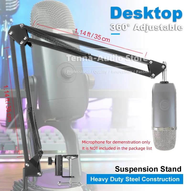 Braccio a braccio per microfono a sospensione con morsetto da tavolo per supporto per microfono YETI X YETIX blu supporto da tavolo da tavolo supporto per forbici Mike