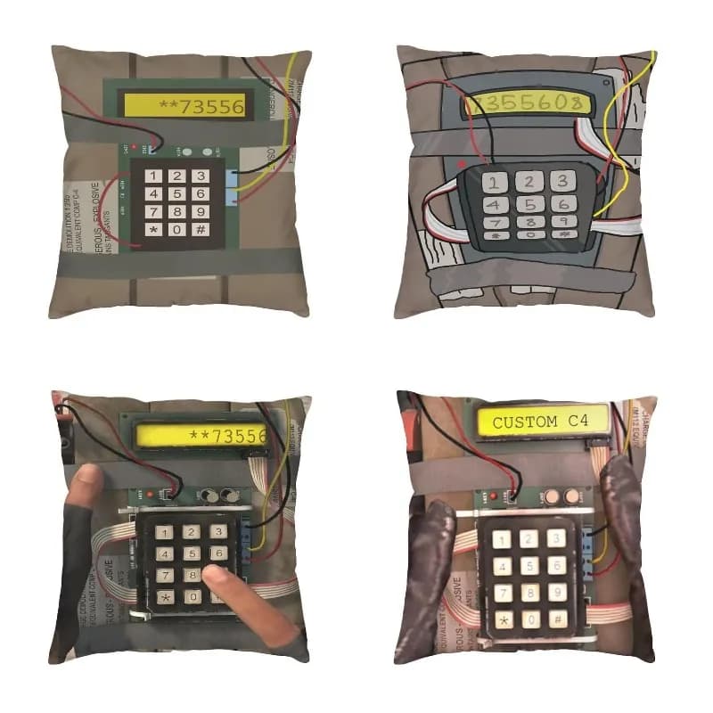 CS Go Bomb cuscino soggiorno decorazione Kawaii Game State Timer sedia cuscino federa quadrata