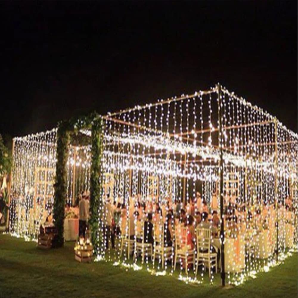 Luci per tende a Led per esterni String ghirlanda di ghiacciolo impermeabile sulla finestra lampada da giardino fata luce decorazioni di natale capodanno