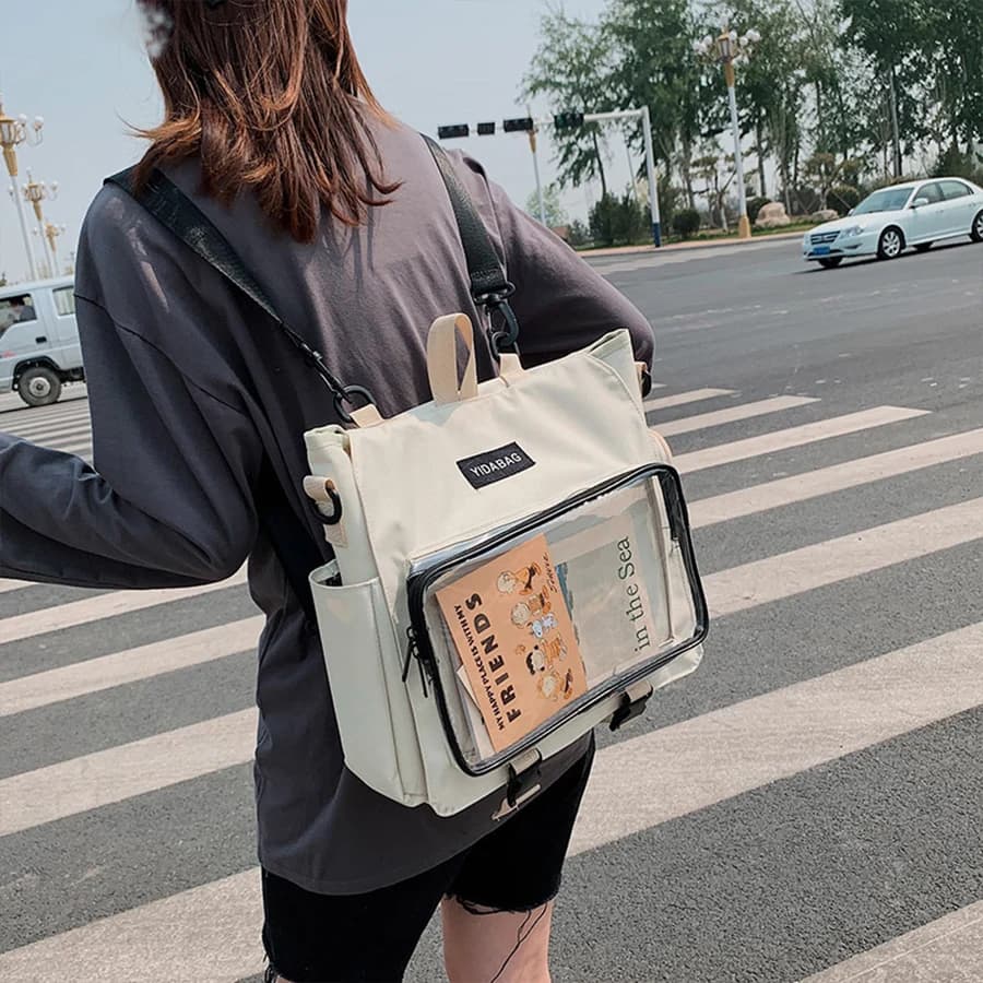 Libera trasparente Dello Zaino FAI DA TE Kawaii Harajuku Zaini Per Le Ragazze Adolescenti Bookbag Itabags Oxford Impermeabile Zaino Mochilas