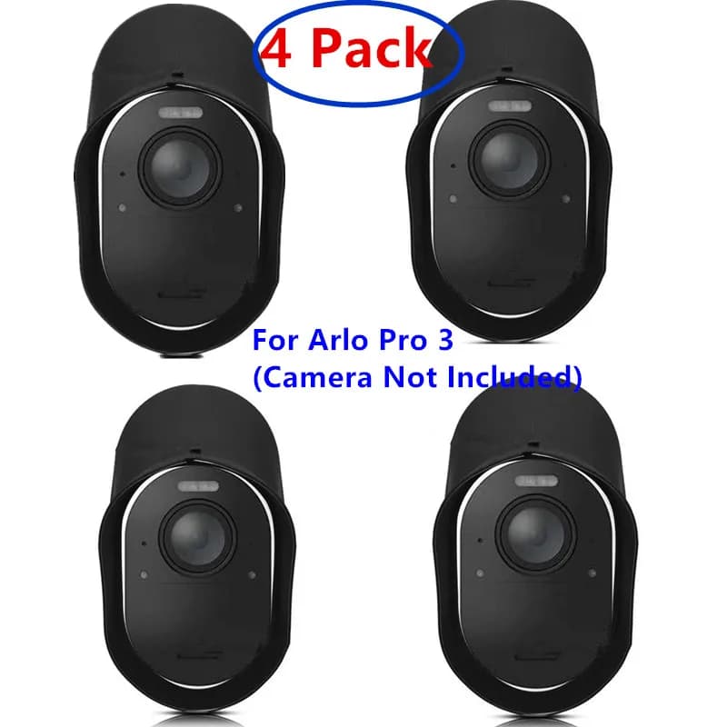 Skin per Cover da 4 pezzi per Arlo Pro/2 o Arlo Pro 3/Arlo Go telecamera di sicurezza Wireless, resistente all'acqua e ai raggi UV, raccordo perfetto (nero _
