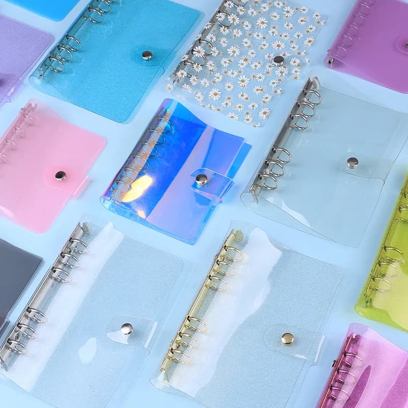 A7/A6/A5 Rosa D'oro Viola Blu Glittery Bling Binder Notebook Cover Diario Agenda Planner Copertina di carta Cancelleria scolastica