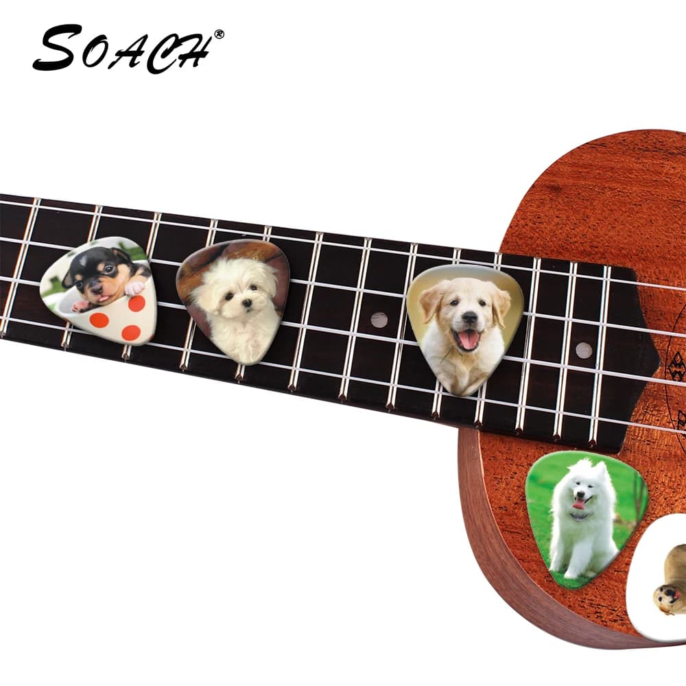 SOACH Fashion 10 Pz 0.46/0.71/1.0mm Spessore Plettri per Chitarra Stile Cane Accessori per Chitarra Plettro per Chitarra per Ukulele Paddle per Chitarra