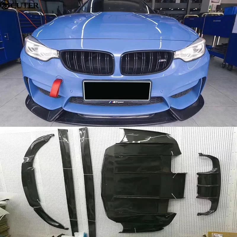 F80 M3 F82 M4 Carbon fiber body kit front lip diffuser rear miniskirt side for Bmw F80 M3 F82 M4 Varis Style 15-17
