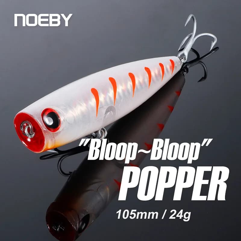 Noeby 105mm 24g Topwater Popper Esche da pesca Wobblers Long Casting Esche dure artificiali Acqua salata Esche da pesca d'acqua dolce