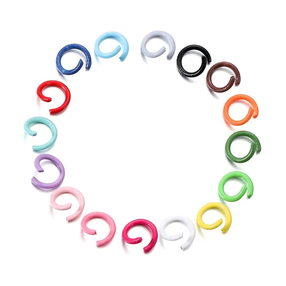 100Pcs/Lot 1.2x8mm Colorful Metal Jump Rings Open Split Ring Connector For Choker Necklaces Bracelet Chain Maille Jewelry Making