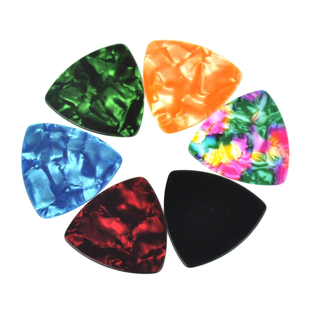 50 pezzi medi 0,71 mm 346 plettri per chitarra a triangolo arrotondato plettri in celluloide vuoto