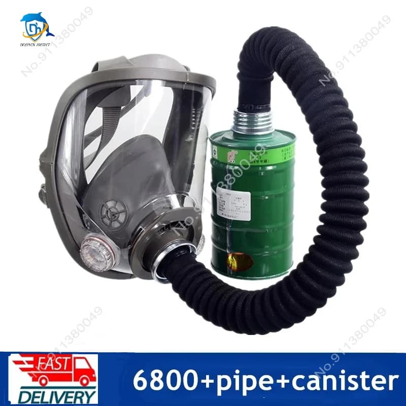 Maschera a pieno facciale maschera antigas 6800 con tubo flessibile da 0.5m elemento filtrante a carbone attivo ignifugo resina antiparassitaria chimica a gas organico