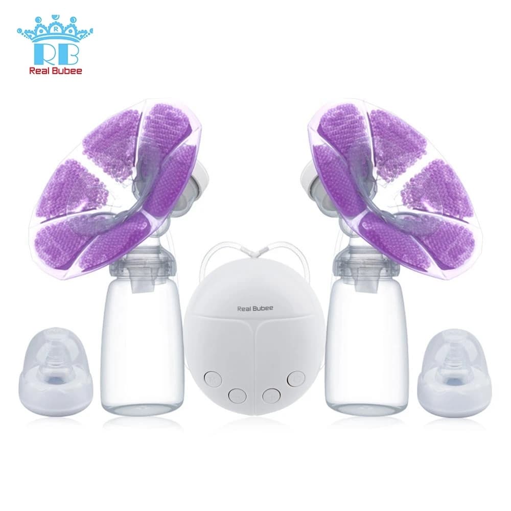 Real Bubee Tiralatte elettrico singolo/doppio con biberon per neonati USB Bpa Free Potenti tiralatte Allattamento al seno per bambini