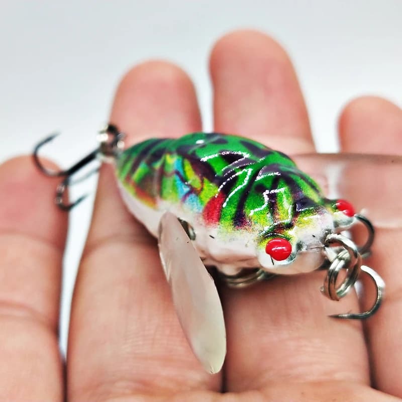 1 pz Pesca Bionic insetto Popper esche da Pesca 5cm 6g simulazione cicala ala Topwater Wobbler artificiale esca dura Crankbaits