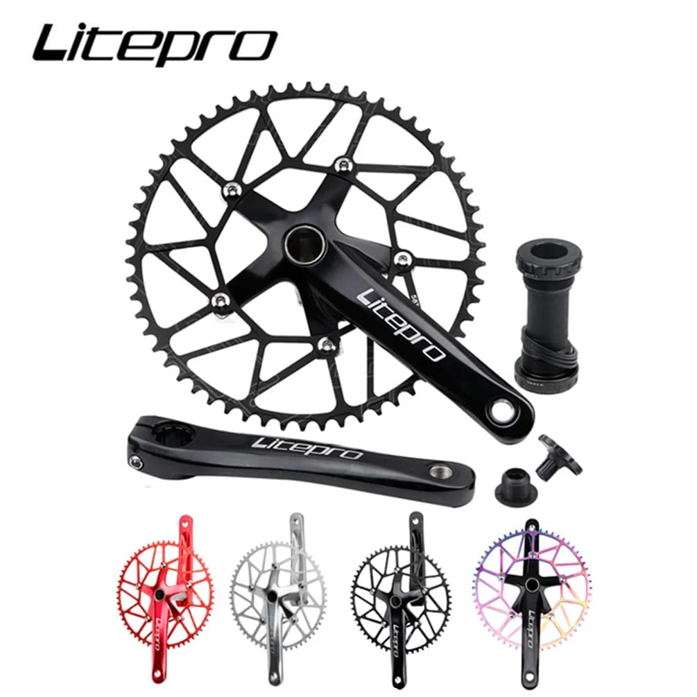 Litepro bicicletta pieghevole cava integrata manovella pignone pignone albero centrale bicicletta dente negativo positivo corona singola