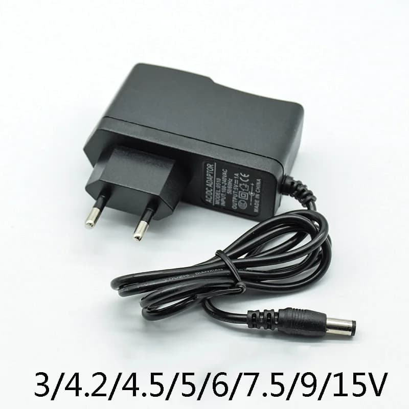 Adattatore Universale AC 110-240V DC 3V 5V 6V 7.5V 9V 15V per Strisce LED 1A, Convertitore AC/DC, Alimentatore 5.5*2.5/2.1mm