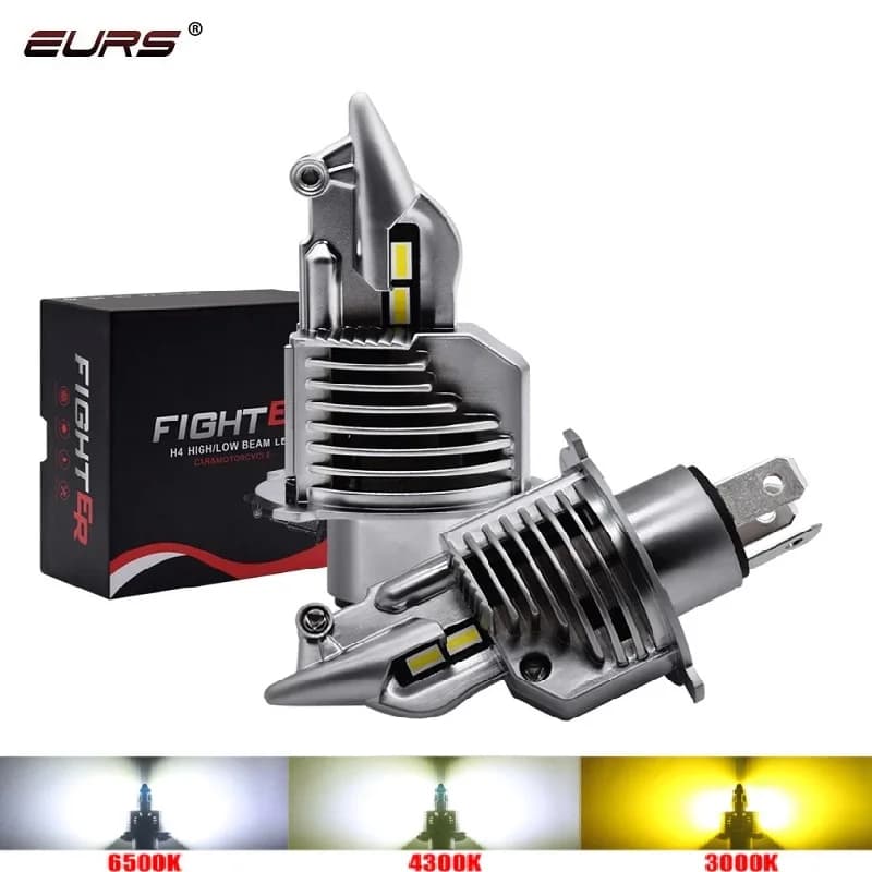 Eurs H4 6000 HB2 LED 4300K H4 diode lamps 80W 16000LM LED light bulbs for automotive high beam automatic lamps