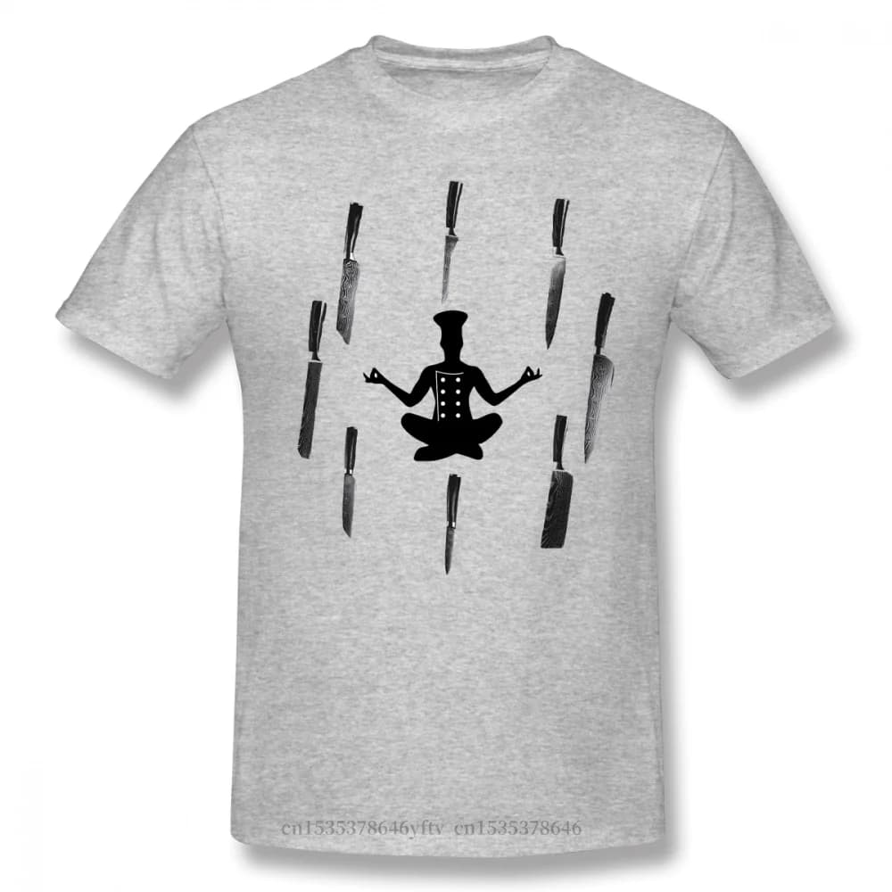 Knives Keep Chef La Calma Print Cotton Funny T Shirts Overcooked By Cooking Game Men Modo Streetwear