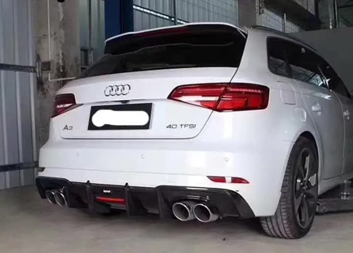 In fibra di carbonio Paraurti Posteriore Lip Spoiler Diffusore Copertura Per Audi A3 S3 SLINE Hatchback Sportback 2017 2018 2019 2020