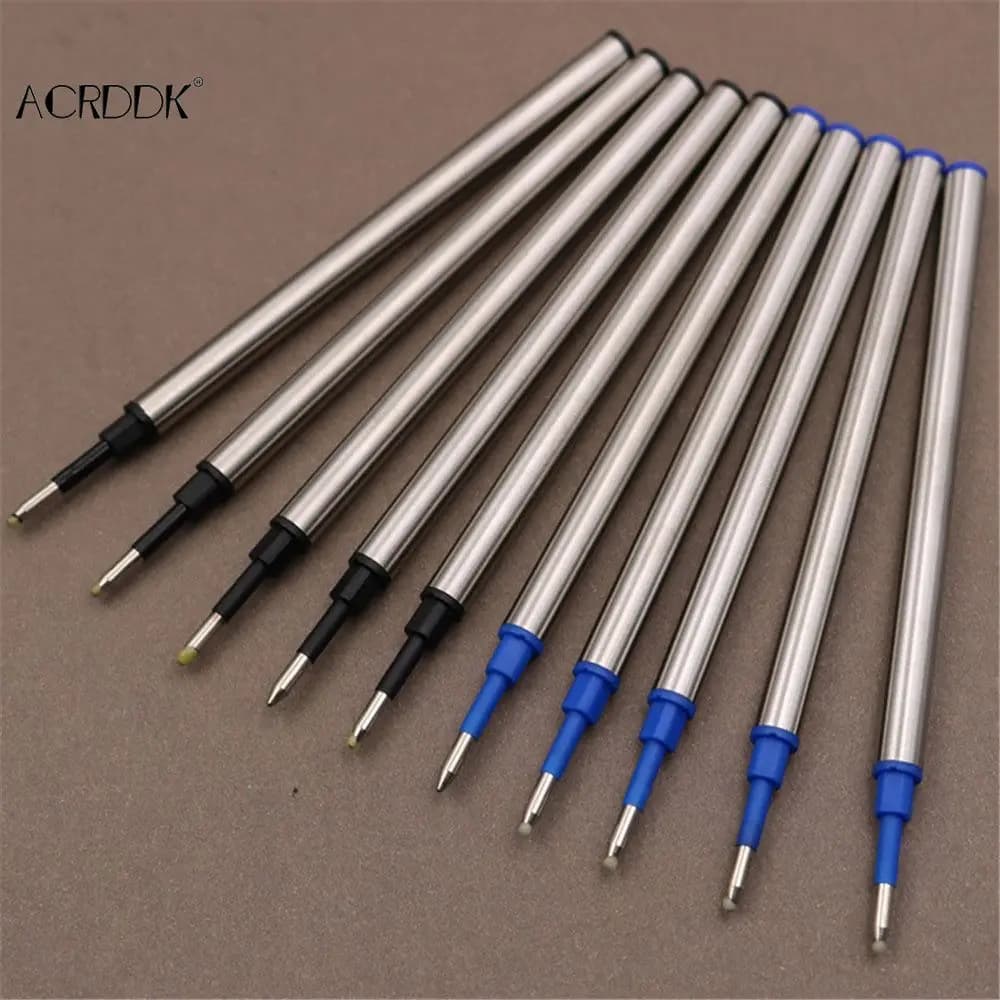 5 pezzi di ricariche in metallo blu inchiostro nero per penne a sfera roller penna gel sostituzione aste firma cancelleria per ufficio scolastico aziendale