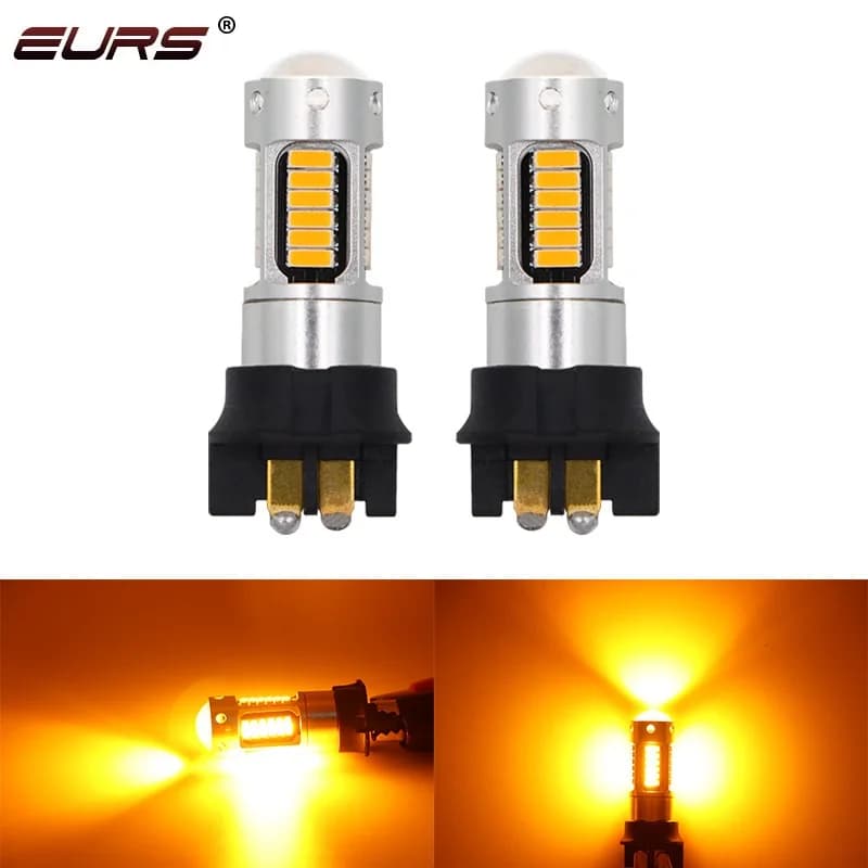 2 pz PW24W PWY24W Led Indicatori di direzione 4014 30smd DRL Luci diurne CANBUS Auto LED Fendinebbia Bianco Rosso Ambra Blu