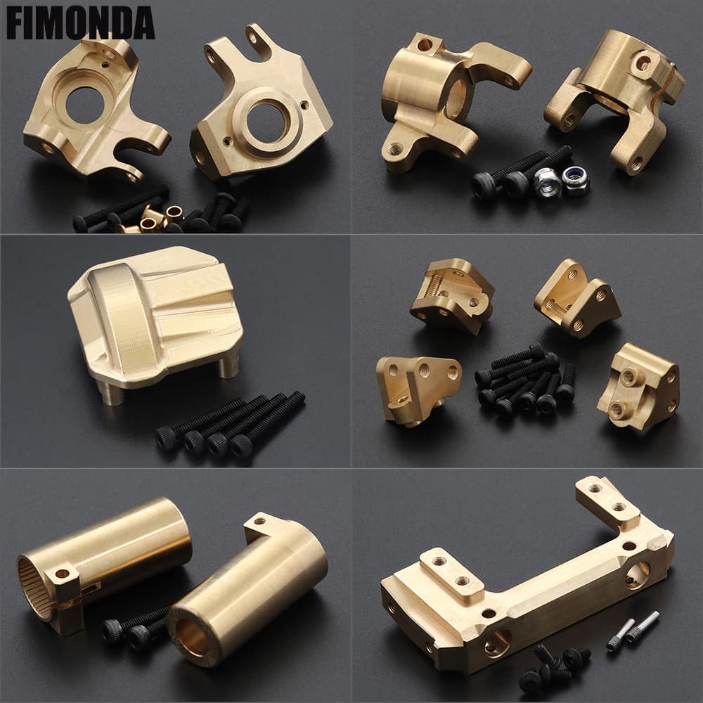 Set Contrappesi in Ottone per Assale SCX10 II AR44, Portafuselli, Copertura Differenziale per Crawler RC 1/10 Axial 90046 90047