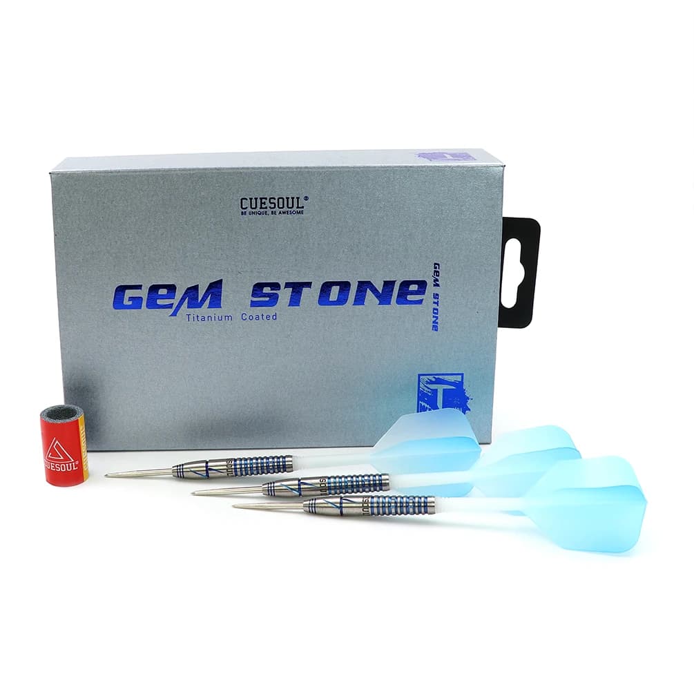 CUESOUL Pietra GEM blu 21/22 g Punta in acciaio 90% freccette al tungsteno