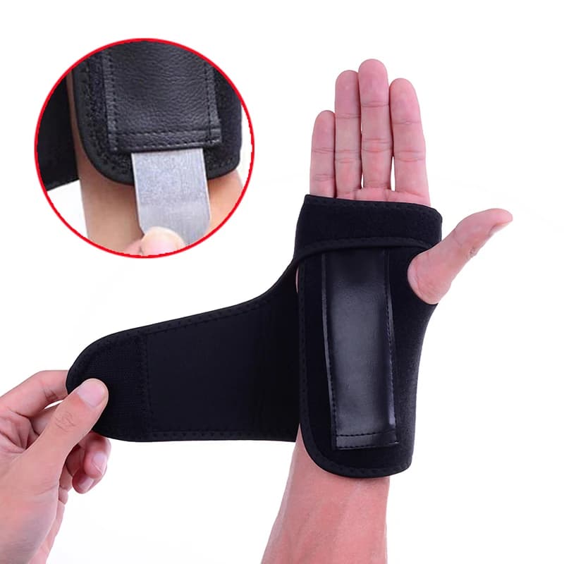 1 pz regolare il cinturino da polso in acciaio supporto per polso supporto per stecca frattura Tunnel carpale Sport distorsione braccialetti per Mouse