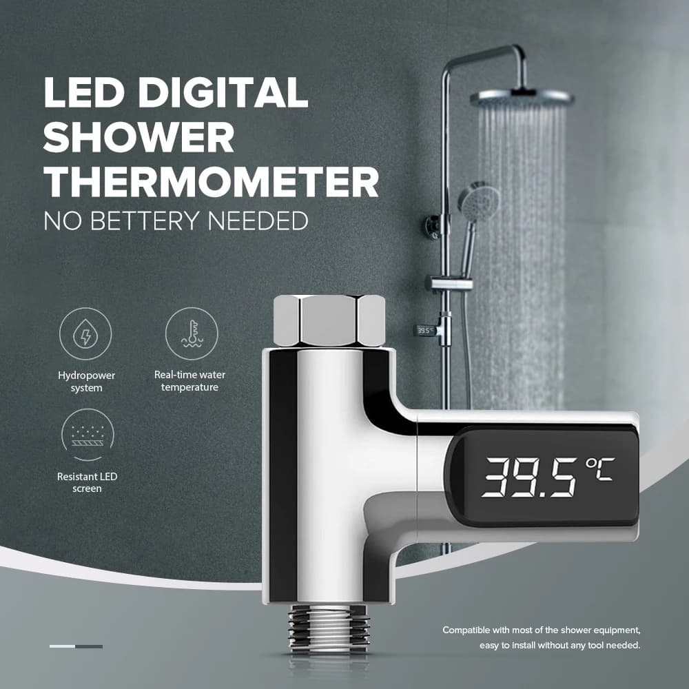 LW-101 LED Display Home Water Shower termometro Flow Water Temperture Monitor Display a Led termometri per doccia supporto Dropship