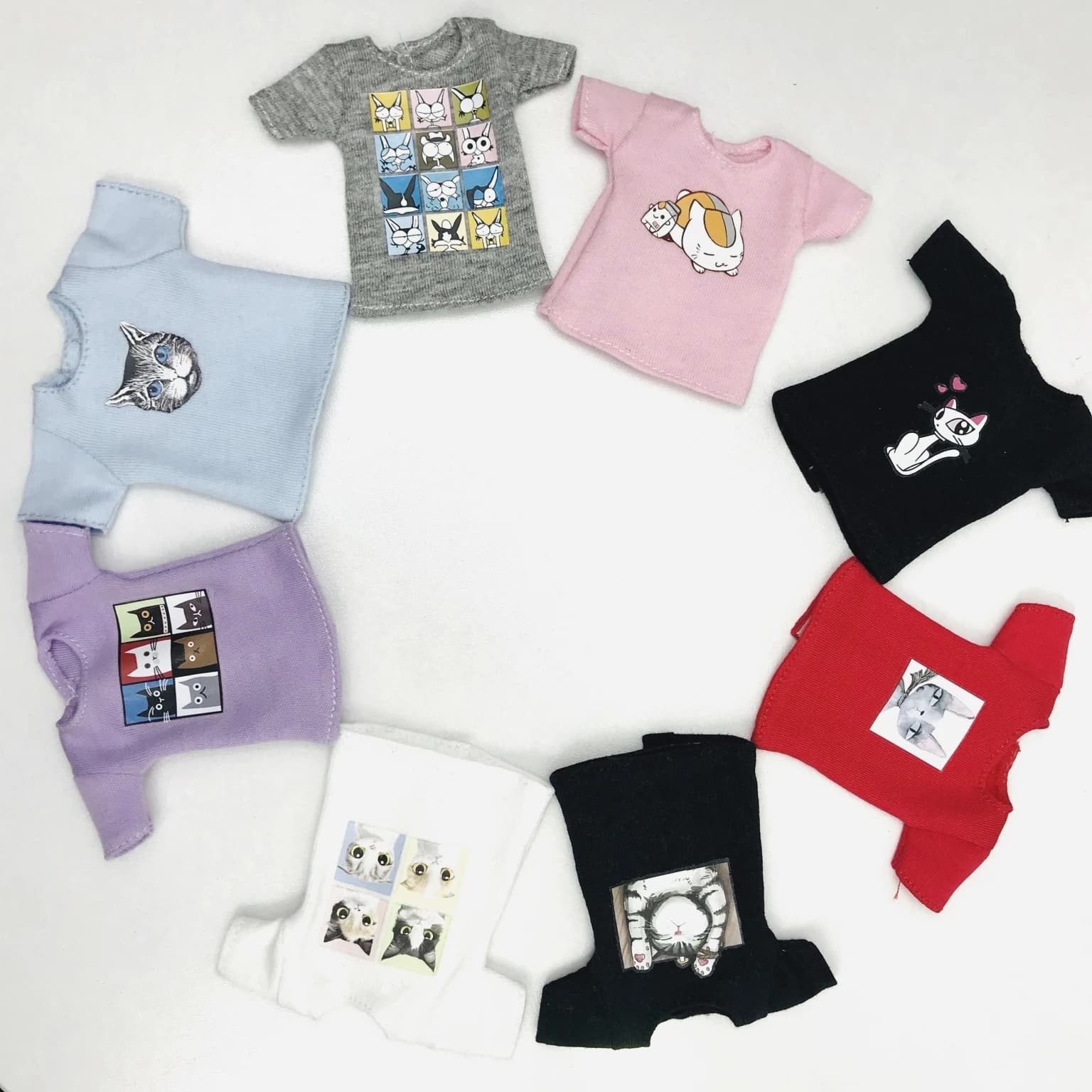 Nuova t-shirt da 1 pezzo con motivo animale carino t-shirt corta rosa/nera/rossa/bianca per vestiti per bambole blyth,licca,azone,1/6