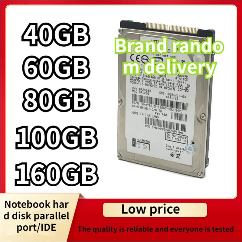 Notebook portatile 40GB 60GB 80GB 120GB 160GB 40G 60G 80G 120G 160G 2.5 HDD 5400rpm 8M disco rigido interno PAPA IDE