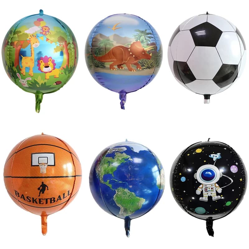 2 pezzi palloncini foil calcio 4D globo stereoscopico basket decorazione festa di compleanno per bambini regali per bambini per bambini