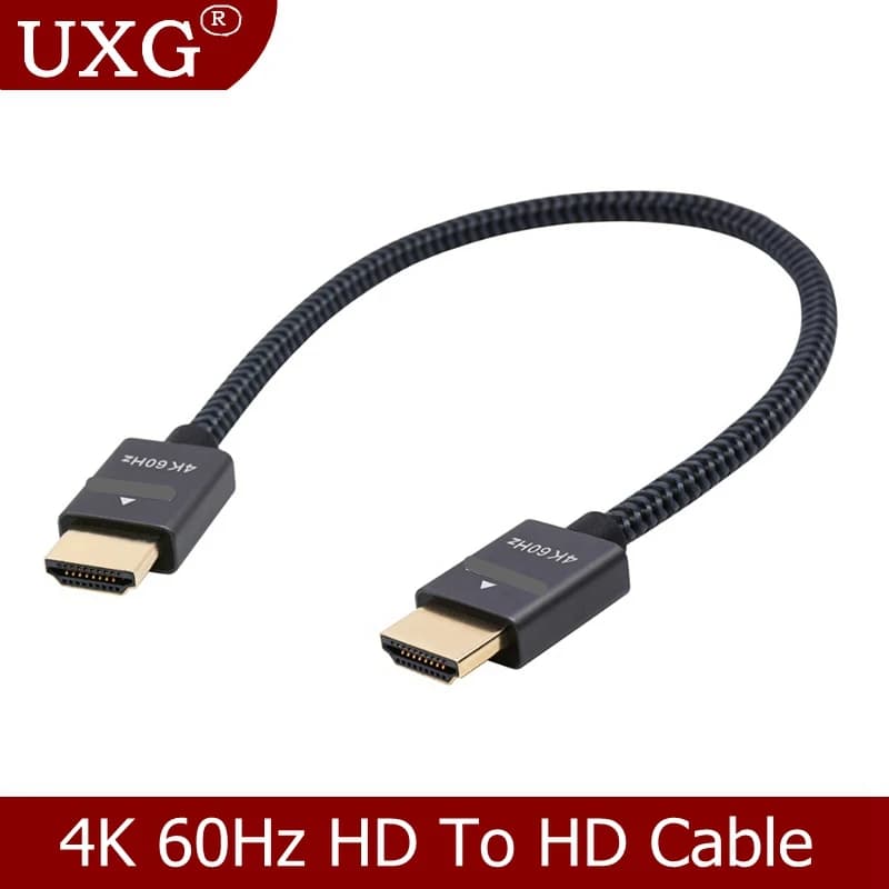 HD-2.0 cavo 1Ft 30cm HD-2.0v 2K 8k 4K 60Hz cavo corto con treccia e guscio in lega HDMI-compatibile UHD TV blu-ray Xbox PS4/3 PC