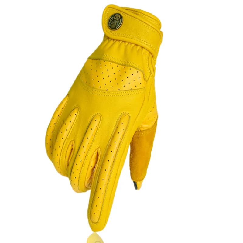 Guanti da moto in pelle traspirante Guanti da motocross comodi da uomo Guanti protettivi da equitazione all'aperto Guanti Moto