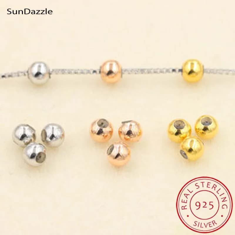 4 pcs Silicone Filled Royal Beads Pure Silver Sterling 925 Drawer Beads Beads Necklace Bracelet FAI Jewels YOU Make The Results