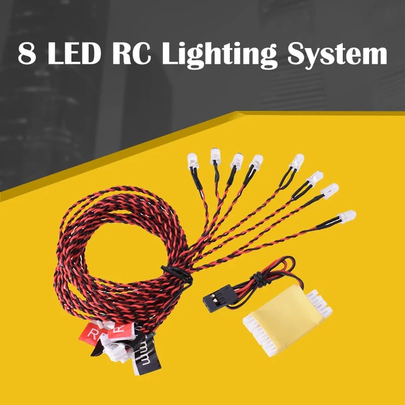 8 LED Flash RC HA CONDOTTO LA Luce Kit Per RC Aereo Elicottero Simulazione Realistica Sistema di Illuminazione
