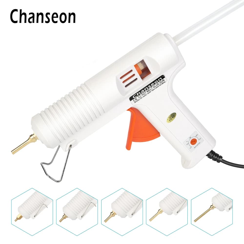 Chanseon 150W EU/US Pistola per colla a caldo Smart Temperatura regolabile Ugello in rame Riscaldatore Muso Diametro 11mm Strumento di riparazione artigianale