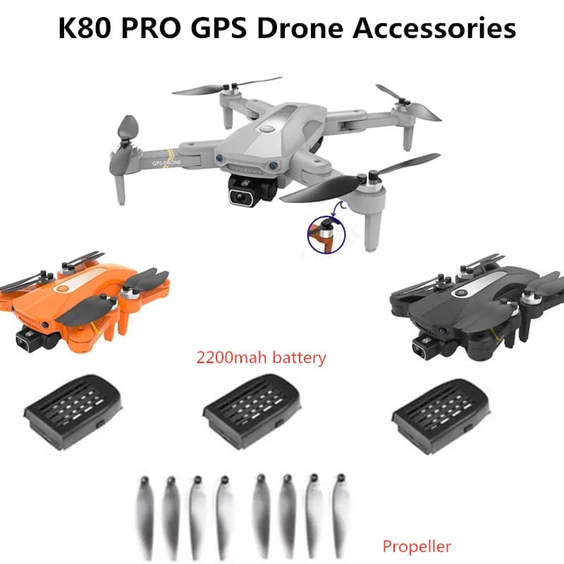 2200mAh Batteria Elica Linea USB Per k80 pro 5G 8K GPS Wifi FPV RC Drone Accessori K80pro GPS Drone Pale K80 PRO batteria