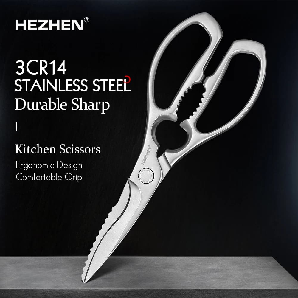 HEZHEN Forbici da cucina Cesoie per noci Osso di pollo Raschiare squame di pesce Forbici da cucina multifunzionali Strumenti
