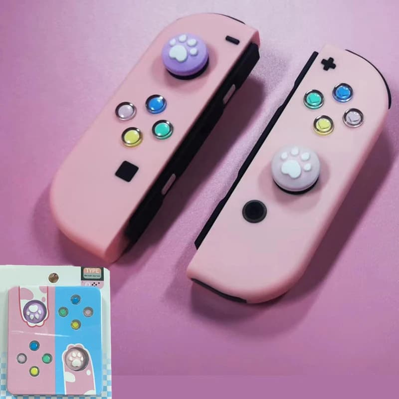 ABXY Crystal Key Joystick Button Thumb Stick Grip Cap Cover custodia di riparazione di ricambio per Nintendo Switch Oled Joy-con Controller