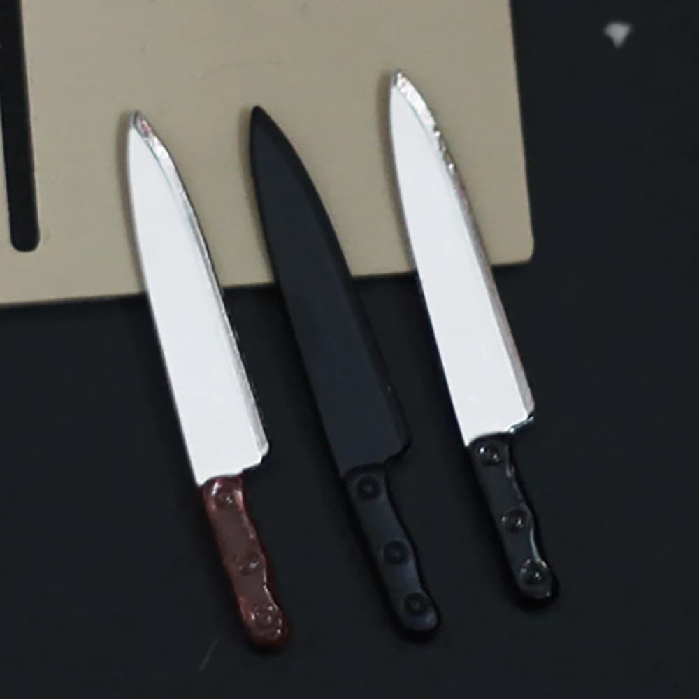 2Pcs 1/12 Dollhouse Miniature Accessories Mini Metal Fruit Knife Model for Doll House Decoration ob11 bjd